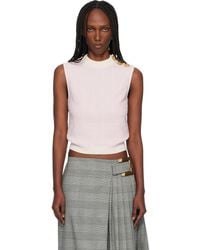 Balmain - Tweed Button Crop Tank Top - Lyst