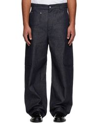 Givenchy - Pantalon Cargo Bleu Marine En Denim À Motif Chevronné - Lyst