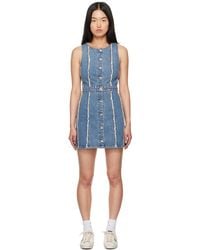 RE/DONE - Fray Denim Minidress - Lyst