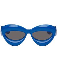 Loewe - Lunettes de soleil œil-de-chat épaisses bleues - Lyst