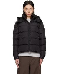 Moncler - Blouson Court Maya Noir Mat Rembourré En Duvet - Lyst