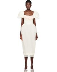 Simone Rocha - Ssense Exclusive Bridal Capsule Bust Detail Carnation Maxi Dress - Lyst
