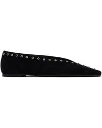 TOTEME - Suede Lace-Up Ballerina Flats - Lyst