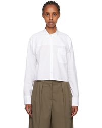 REMAIN Birger Christensen - White Cropped Shirt - Lyst