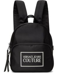 Versace - Black Gummy Logo Backpack - Lyst