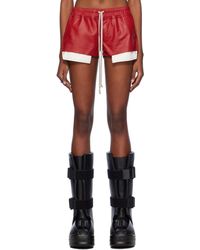 Rick Owens - Red Fog Boxer Leather Shorts - Lyst
