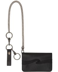 Nudie Jeans Leather Alfsson Chain Wallet - Black