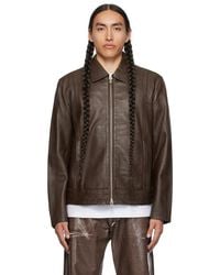 DIESEL - Brown L-hudson Leather Jacket - Lyst