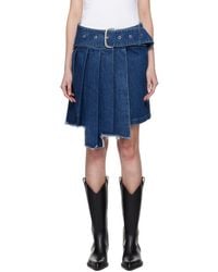 Off-White c/o Virgil Abloh - ブルー デニム プリーツ ミニスカート - Lyst