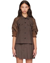 Sacai - Suiting X Nylon Twill Shirt - Lyst