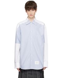 Thom Browne - Blue & White Paneled Shirt - Lyst