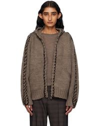 OPEN YY - Stitch Zip Up Knit Hoodie - Lyst