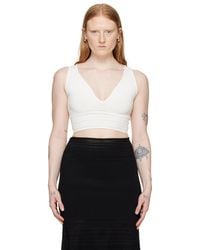 Victoria Beckham - Camisole Blanche À Col En V Modifié - Lyst