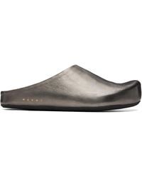 Marni - Gunmetal Fussbett Sabot Slip-on Loafers - Lyst