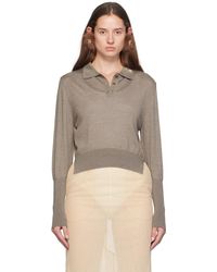 Simone Rocha - Merino Silk Knit Long Sleeve Polo - Lyst