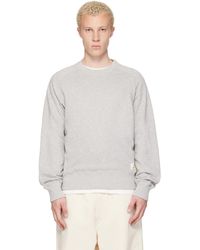 Merz B. Schwanen - Pull Molletonné Rétro Gris En Coton À Manches Raglan - Lyst