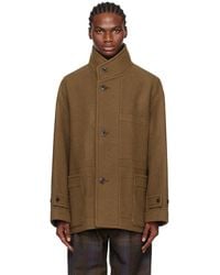 Lemaire - Brown Boxy Coat - Lyst