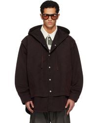 Acne Studios - バーガンディ レイヤード フード付きジャケット - Lyst