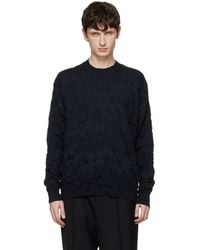 Comme des Garçons - Pull Bleu Marine À Effet Froissé - Lyst