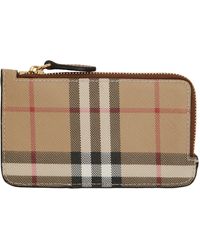 Burberry - Vintage Check Zip Card Holder - Lyst