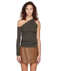 Nanushka - T-shirt à manches longues aleza gris - Lyst