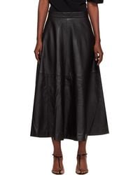 Rohe - A-Line Leather Midi Skirt - Lyst