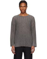 Professor.E - グレー セミシアー ダーツ ニット トップス - Lyst