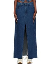 Rag & Bone - Navy Avery Midi Skirt - Lyst