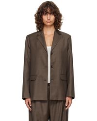Loulou de Saison - ブラウン Marcia シャンブレー ウール テーラードジャケット - Lyst