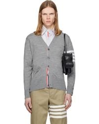 Thom Browne - Merino Wool 4-Bar Classic V-Neck Cardigan - Lyst