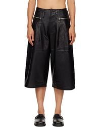 R13 - Triple Pleat Culotte Leather Shorts - Lyst