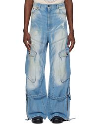 Egonlab - Ssense Exclusive Paint Splatter Denim Cargo Pants - Lyst