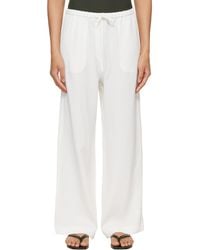 TOTEME - Off- Woven Stripe Drawstring Trousers - Lyst
