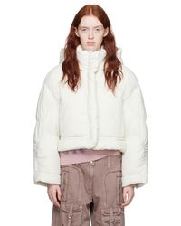 Acne Studios - Off-white Hooded Down Jacket - Lyst