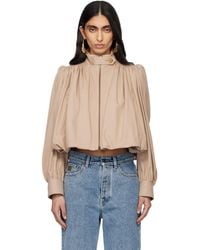Chloé - Cotton Canvas Gathered Boule Jacket - Lyst