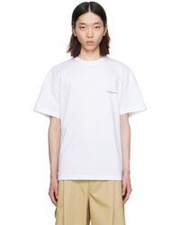 WOOYOUNGMI - White Square Label T-shirt - Lyst