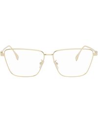 Fendi - Gold Baguette Glasses - Lyst