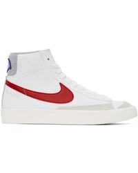 Nike Blazer Mid '77 Leather And Textile Trainers in White for Men | Lyst