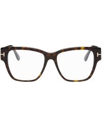 Tom Ford - Tortoiseshell Block Square Glasses - Lyst