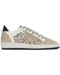 Golden Goose - Taupe & White Ball Star Double Quarter Sneakers - Lyst