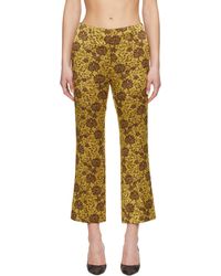 Dries Van Noten - カーキ ジャカード トラウザーズ - Lyst