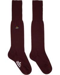 Vivienne Westwood - Burgundy Uni Colour High Socks - Lyst