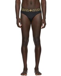 Versace Black Greek Key Swim Briefs