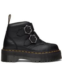 Dr. Martens - Black Devon Flower Platform Boots - Lyst