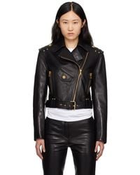 Balmain - Zipped Leather Biker Jacket - Lyst