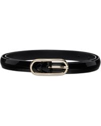 Anderson's - Super Skinny Leather Oval Buckle Belt - Lyst