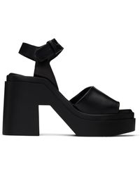 Robert Clergerie - Sandales à talon bottier nelio noires - Lyst