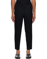 Homme Plissé Issey Miyake - Homme Plissé Issey Miyake Black Compleat Trousers - Lyst