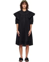 Simone Rocha - Puff Sleeve Ruffle Frill Trim Shirt Midi Dress - Lyst