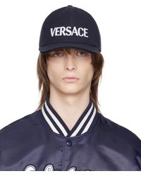 Versace - &ネイビー 千鳥格子柄 キャップ - Lyst